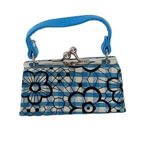 Tik Tok Lipstick Mini Bag Purse Floral Retro Mod Collectible Miniature